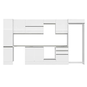 Alvinka 395x222 Cm High Gloss Mdf Mutfak Dolabı Beyaz Antrasıt Mbb-e90b45s60-2
