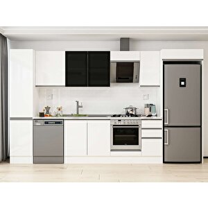 365x222 Cm High Gloss Mutfak Dolabı Beyaz Beyaz Mbb-e80b45s40-3 Beyaz