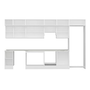 Alvinka 390x240 Cm High Gloss Mutfak Dolabı Beyaz Antrasıt Mb-e90s40s60-1