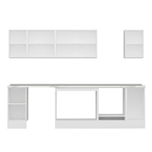 Alvinka 280x210 Cm High Gloss Mdf Mutfak Dolabı Beyaz Antrasıt M-e80s40s40-3
