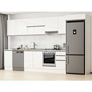 375x222 Cm High Gloss Mutfak Dolabı Beyaz Beyaz Mb-e90s45s40-1 Beyaz