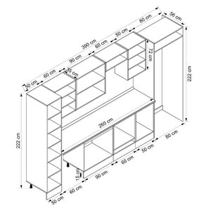 Alvinka 390x222 Cm High Gloss Mutfak Dolabı Beyaz Antrasıt Mbb-e90b50s50-3