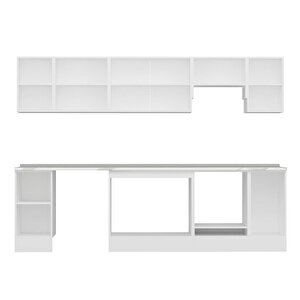 Alvinka 280x210 Cm High Gloss Mdf Mutfak Dolabı Beyaz Beyaz M-e80s40s40-1