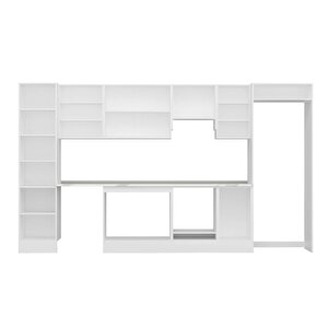 Alvinka 385x222 Cm High Gloss Mdf Mutfak Dolabı Beyaz Beyaz Mbb-e90b50s45-1