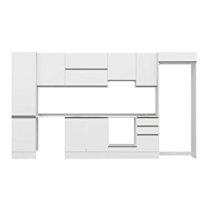 Alvinka 385x222 Cm High Gloss Mdf Mutfak Dolabı Beyaz Beyaz Mbb-e90b50s45-1