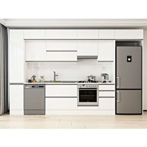 Alvinka 365x240 Cm High Gloss Mutfak Dolabı Beyaz Beyaz Mbb-e80b40s45-1 Beyaz