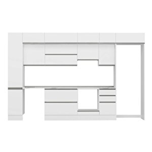 Alvinka 365x240 Cm High Gloss Mutfak Dolabı Beyaz Beyaz Mbb-e80b40s45-1