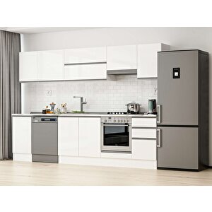 290x210 Cm High Gloss Mdf Mutfak Dolabı Beyaz Beyaz M-e80s45s45-1 Beyaz
