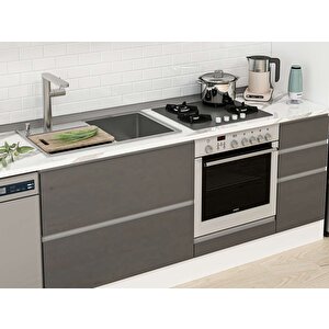 360x240 Cm High Gloss Mutfak Dolabı Beyaz Antrasıt Mbb-e80b40s40-1 Antrasit