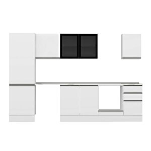 Alvinka 305x210 Cm High Gloss Mdf Mutfak Dolabı Beyaz Beyaz Mb-e80b60s45-3