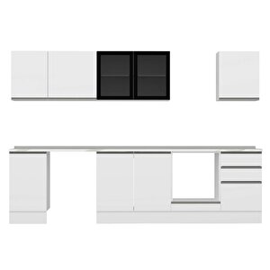 Alvinka 295x210 Cm High Gloss Mdf Mutfak Dolabı Beyaz Beyaz M-e80s45s50-3