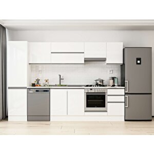 Alvinka 305x210 Cm High Gloss Mdf Mutfak Dolabı Beyaz Beyaz Mb-e90b50s45-1 Beyaz