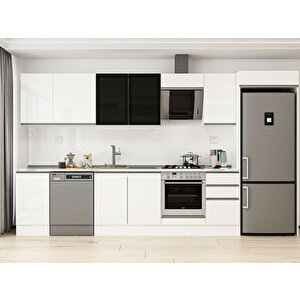 Alvinka 380x222 Cm High Gloss Mdf Mutfak Dolabı Beyaz Beyaz Mb-e90s45s45-3 Beyaz