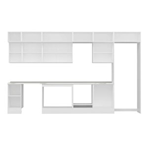 Alvinka 380x240 Cm High Gloss Mdf Mutfak Dolabı Beyaz Antrasıt Mb-e80s40s60-3