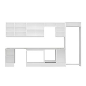 Alvinka 380x222 Cm High Gloss Mdf Mutfak Dolabı Beyaz Antrasıt Mb-e90s45s45-3