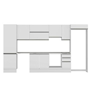 Alvinka 380x222 Cm High Gloss Mdf Mutfak Dolabı Beyaz Beyaz Mbb-e80b60s40-1