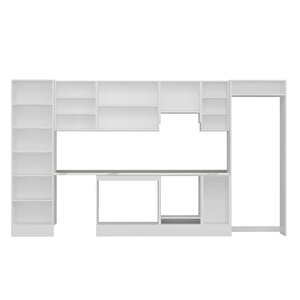 Alvinka 380x222 Cm High Gloss Mdf Mutfak Dolabı Beyaz Beyaz Mbb-e80b60s40-1