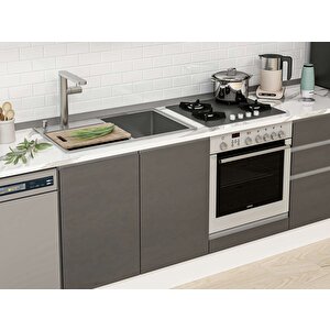 Alvinka 310x210 Cm High Gloss Mutfak Dolabı Beyaz Antrasıt M-e80s50s60-2 Antrasit
