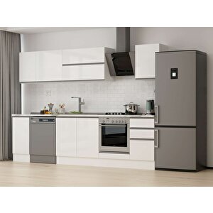 Alvinka 295x210 Cm High Gloss Mutfak Dolabı Beyaz Beyaz M-e90s40s45-2 Beyaz