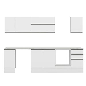 Alvinka 295x210 Cm High Gloss Mutfak Dolabı Beyaz Beyaz M-e90s40s45-2