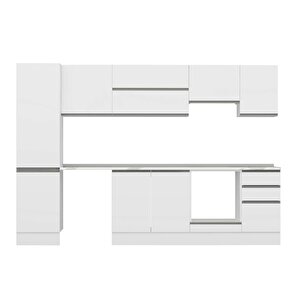 Alvinka 295x210 Cm High Gloss Mdf Mutfak Dolabı Beyaz Beyaz Mb-e80b50s45-1