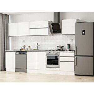 Alvinka 310x210 Cm High Gloss Mutfak Dolabı Beyaz Beyaz M-e80s50s60-2 Beyaz