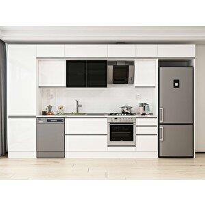 Alvinka 385x240 Cm High Gloss Mdf Mutfak Dolabı Beyaz Beyaz Mbb-e80b60s45-3 Beyaz