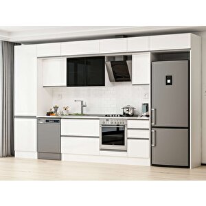 Alvinka 385x240 Cm High Gloss Mdf Mutfak Dolabı Beyaz Beyaz Mbb-e80b60s45-3 Beyaz