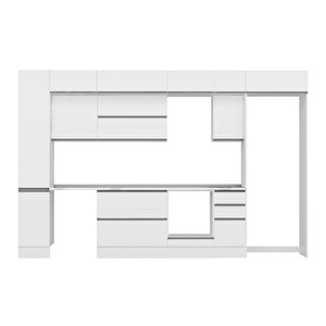 Alvinka 360x240 Cm High Gloss Mdf Mutfak Dolabı Beyaz Beyaz Mbb-e80b40s40-2