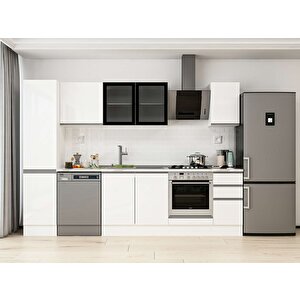 Alvinka 295x210 Cm High Gloss Mdf Mutfak Dolabı Beyaz Beyaz Mb-e90b45s40-3 Beyaz