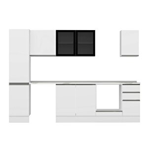 Alvinka 295x210 Cm High Gloss Mdf Mutfak Dolabı Beyaz Beyaz Mb-e90b45s40-3