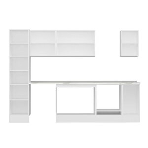 Alvinka 295x210 Cm High Gloss Mdf Mutfak Dolabı Beyaz Beyaz Mb-e90b45s40-3