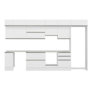 Alvinka 380x240 Cm High Gloss Mutfak Dolabı Beyaz Antrasıt Mb-e80s40s60-1