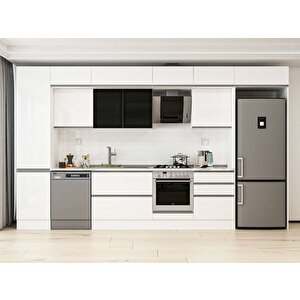Alvinka 400x240 Cm High Gloss Mdf Mutfak Dolabı Beyaz Beyaz Mbb-e90b50s60-3 Beyaz