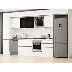 Alvinka 400x240 Cm High Gloss Mdf Mutfak Dolabı Beyaz Beyaz Mbb-e90b50s60-3 Beyaz