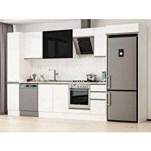 360x222 Cm High Gloss Mutfak Dolabı Beyaz Beyaz Mbb-e80b40s40-3 Beyaz