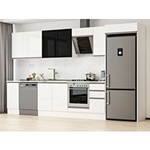 370x222 Cm High Gloss Mutfak Dolabı Beyaz Beyaz Mb-e90s40s40-3 Beyaz