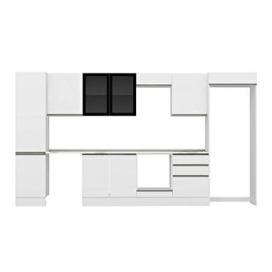 Alvinka 390x222 Cm High Gloss Mdf Mutfak Dolabı Beyaz Antrasıt Mbb-e80b50s60-3