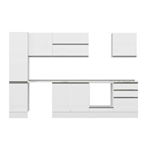 Alvinka 315x210 Cm High Gloss Mutfak Dolabı Beyaz Antrasıt Mb-e90b45s60-2
