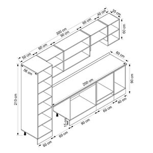 Alvinka 300x210 Cm High Gloss Mdf Mutfak Dolabı Beyaz Antrasıt Mb-e90b50s40-1