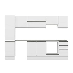 Alvinka 290x210 Cm High Gloss Mutfak Dolabı Beyaz Beyaz Mb-e80b45s45-1