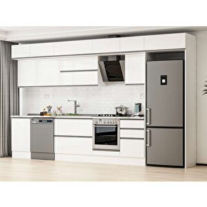 390x240 Cm High Gloss Mutfak Dolabı Beyaz Beyaz Mb-e90s50s50-2 Beyaz
