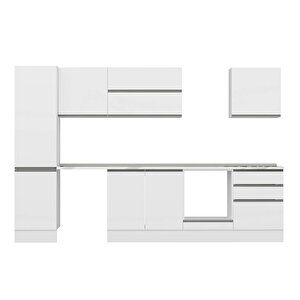 Alvinka 320x210 Cm High Gloss Mutfak Dolabı Beyaz Antrasıt Mb-e90b50s60-2