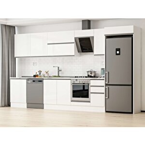 390x222 Cm High Gloss Mdf Mutfak Dolabı Beyaz Beyaz Mb-e90s60s40-2 Beyaz