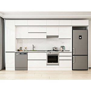 385x240 Cm High Gloss Mdf Mutfak Dolabı Beyaz Beyaz Mbb-e80b45s60-1 Beyaz