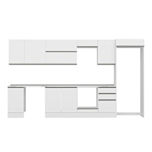 Alvinka 385x222 Cm High Gloss Mutfak Dolabı Beyaz Beyaz Mb-e90s45s50-2