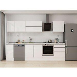 310x210 Cm High Gloss Mutfak Dolabı Beyaz Beyaz M-e90s40s60-2 Beyaz