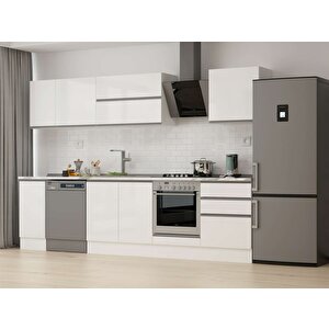 310x210 Cm High Gloss Mutfak Dolabı Beyaz Beyaz M-e90s40s60-2 Beyaz