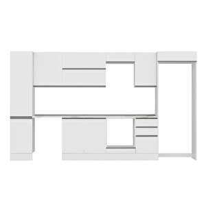 Alvinka 380x222 Cm High Gloss Mutfak Dolabı Beyaz Beyaz Mbb-e90b45s45-2