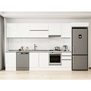 385x222 Cm High Gloss Mutfak Dolabı Beyaz Beyaz Mb-e90s50s45-1 Beyaz